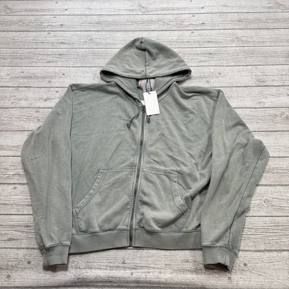 NEW BDG Hoodie Women's Small Sage Green Relaxed Fit Zip Up Sweatshirt Streetwear